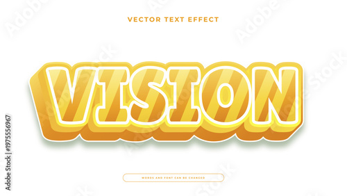 Professional Vision text effect with yellow diagonal stripes and bold 3D extrusion for motivational and corporate displays