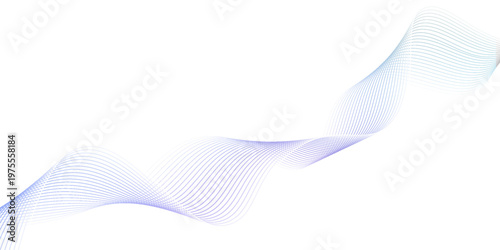 Vector wave lines smooth flowing dynamic blue purple pink gradient isolated on white background for concept of technology, digital, communication, science, music