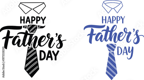 Happy father's day stylish typography with ties perfect for celebrations