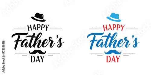 Happy father's day stylish typography hats celebrate dad