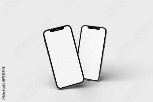 Phone with blank screen isolated