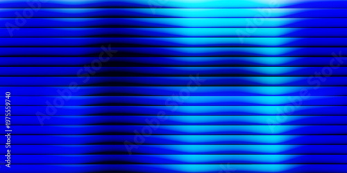 Abstract vertical blue light bar pattern background with glowing cyan center, creating a vibrant digital sound wave or equalizer effect, isolated on
