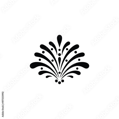 Pure ornamental top icon: simplified version focusing on the fan/leaf rays without a big book base.