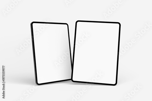 Tablet with blank screen isolated