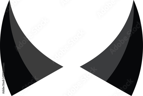 Canvastavla Black devil horns icon isolated on white background for halloween costume or gam