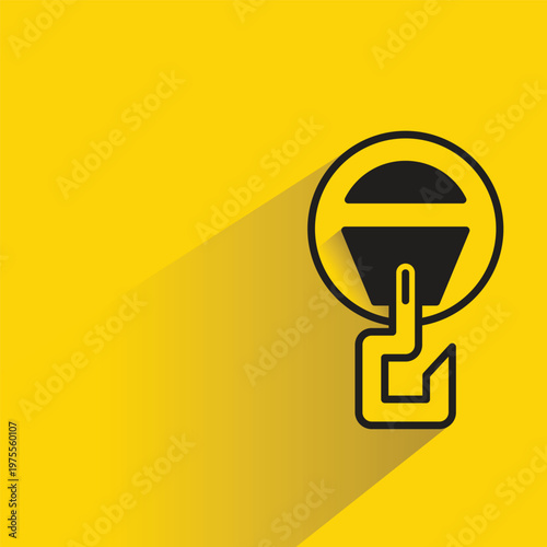 pulley crane hook icon on yellow background