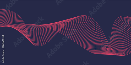 Tableau sur toile Thin line wavy background