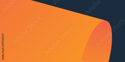 Quadro em tela Background geometric shapes. Gradient orange color folding paper