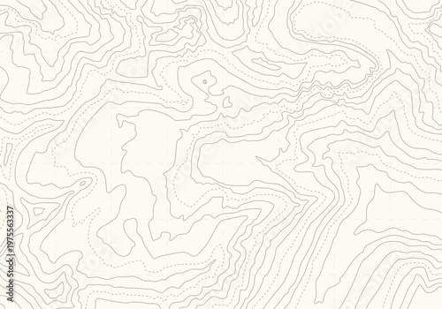 Tableau sur toile Topographic map lines retro geometric abstract relief tot view template