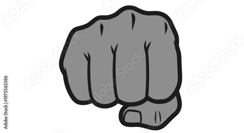 Gray clenched fist illustration with vector eps designation in the lower corner