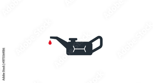 Minimalist Oil Can Icon: Depicting Automotive Maintenance and Lubrication Essentials