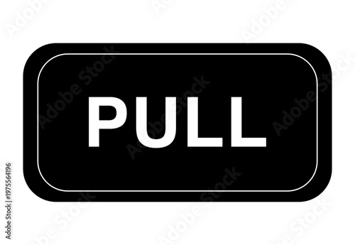White PULL door sign icon, minimalist rectangular sticker design