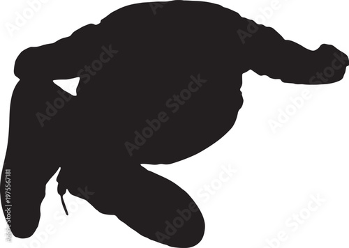 vector, silhouette of  a man lying face down on the floor with his legs intertwined