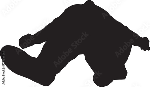 vector,  silhouette of a man lying on the ground with his feet in the foreground on a white background