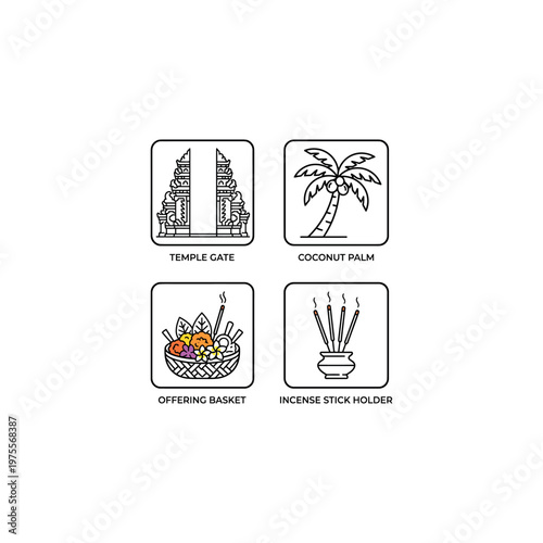 Offering basket with food and incense.