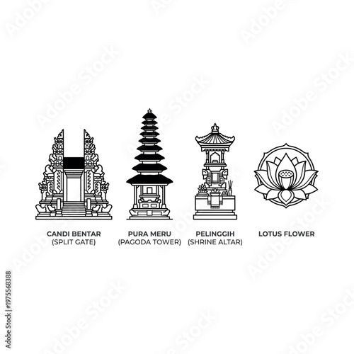 Balinese temple gate and towers.