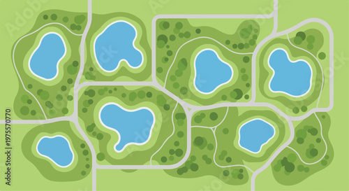 Park map, lake vector