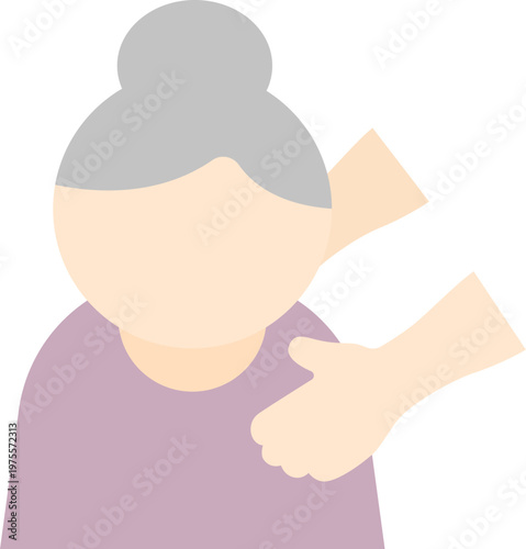 女性介護のアイコンのイラスト