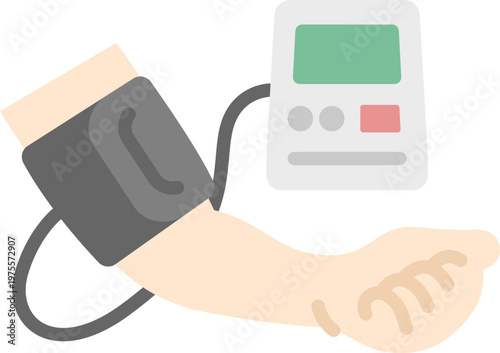 血圧を測定する人のアイコンのイラスト