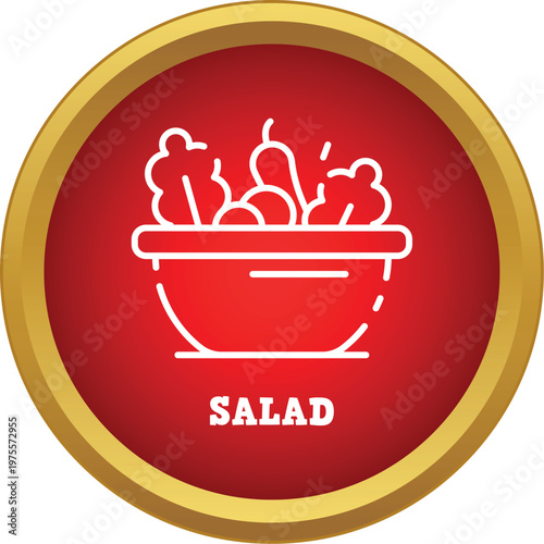 Salad bowl icon representing healthy eating and vegetarian cuisine