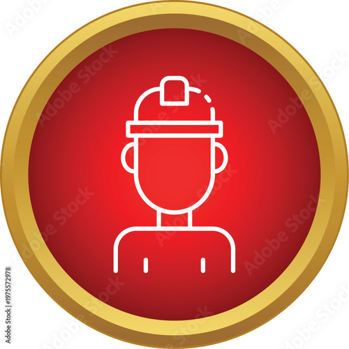 Worker icon wearing a hard hat, representing safety and construction industry professions