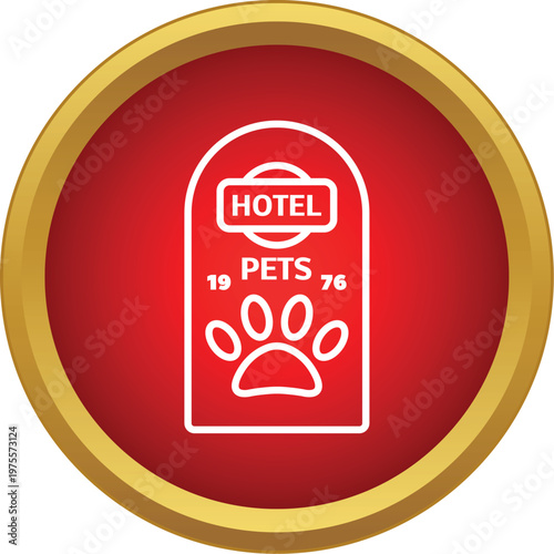 Stylized pet friendly hotel door hanger icon