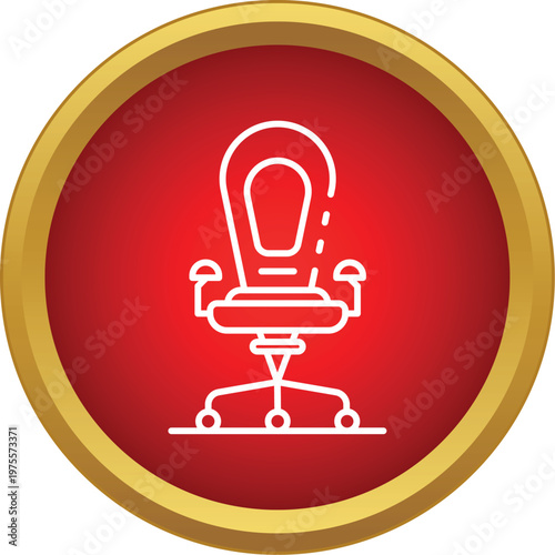 Ergonomic workplace seat symbol for comfort and business productivity