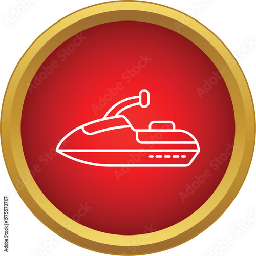 White line illustration of personal watercraft graphic for transport and recreation