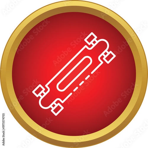 Longboard icon representing extreme sport and urban transportation