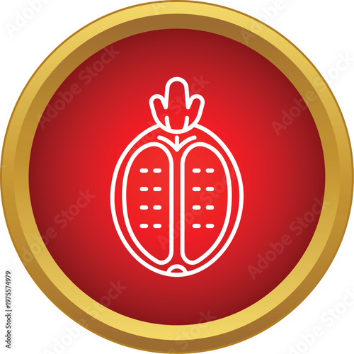 Passion fruit icon representing exotic tropical food