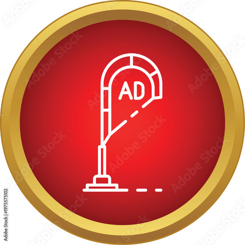 Advertising beach flag with 'ad' text for promotions and marketing campaigns