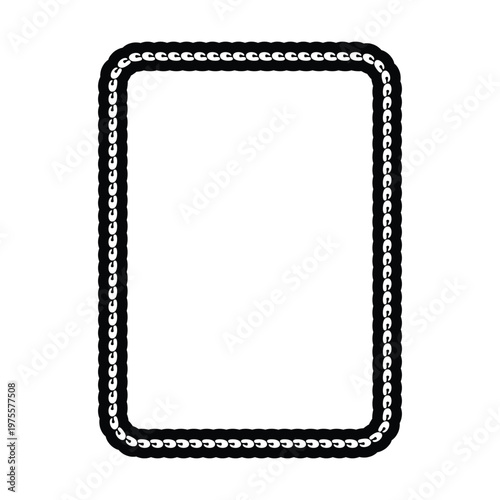 Decorative rope braid border frame vector illustration collection minimal black braided edge rectangle rounded frame for label card design