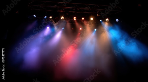 Stage lights with smoke