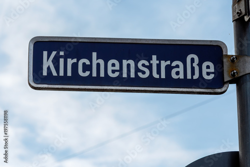 Kirchenstraße street sign in germany indicating direction