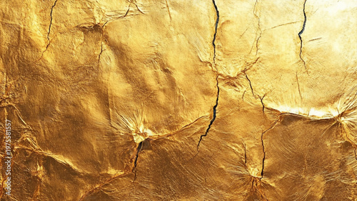Premium Gold Cement Wall Background. Shiny Gold Wall Texture with Rough Surface. Artistic Golden Plaster Wall Surface