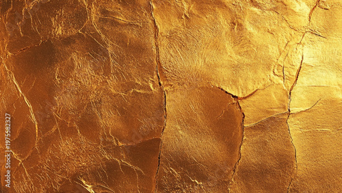 Warm Golden Wall Texture for Design. Shiny Gold Wall Texture with Rough Surface