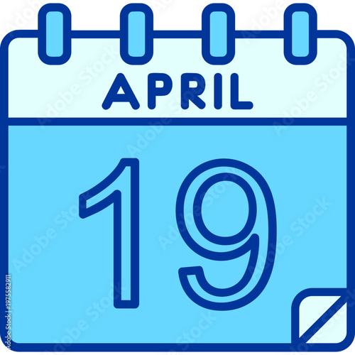 19 April Flat Icon