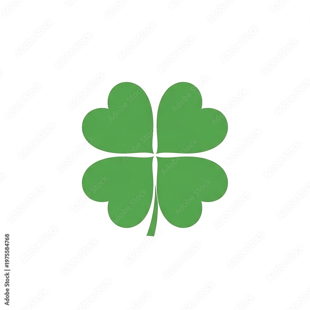 Fototapeta premium Green Four Leaf Clover Symbol Nature Illustration