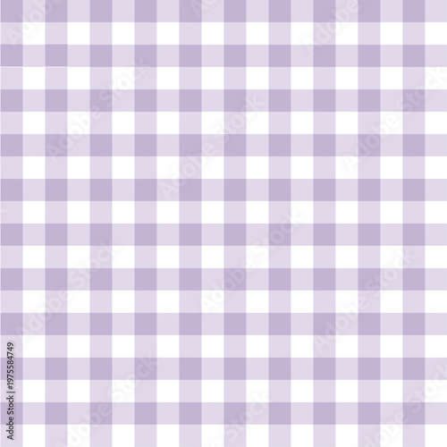 Purple gingham check pattern background, cute seamless pastel grid texture