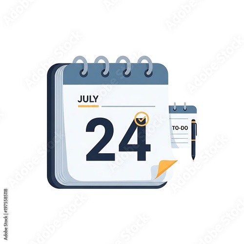 Calendar Date July 24 with to Do List and Pen