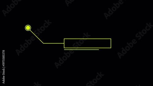 Lower third. Line animation with yellow circle and yellow rectangle. Name call on the left. transparent Background Video