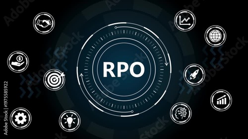 RPO Recruitment Process Outsourcing Futuristic Digital Interface Animation.