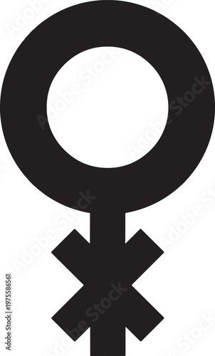Combined gender identity symbol vector icon