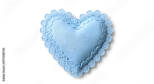 Delicate blue heart-shaped decorative piece with intricate lace-like edging, evoking softness, romance, and elegance—perfect for wedding themes, Valentine’s gifts, nursery décor, and charming  