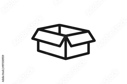 開いたダンボール箱のアイコンイラスト