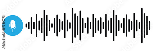 The Icon Of A Digital Sound waves . Recording Voice vector design with white background EPS10