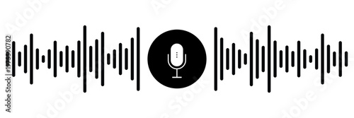 The Icon Of A Digital Sound waves . Recording Voice vector design with white background EPS10