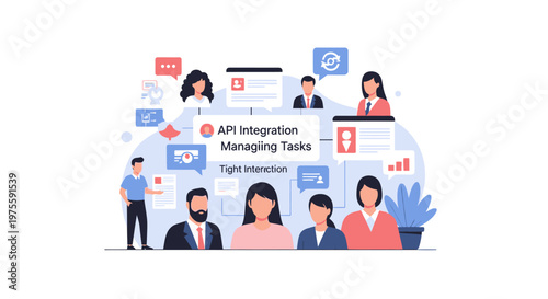 API Integration Managing Tasks Team Collaboration Scene