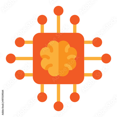 Machine Learning Vector Flat Icon Design