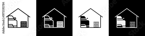 Wrokshop  black and white icon design concept